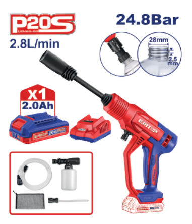 PowerWash Pro 20V Cordless Pressure Washer, High PSI, Portable, Rechargeable & Lightweight Design